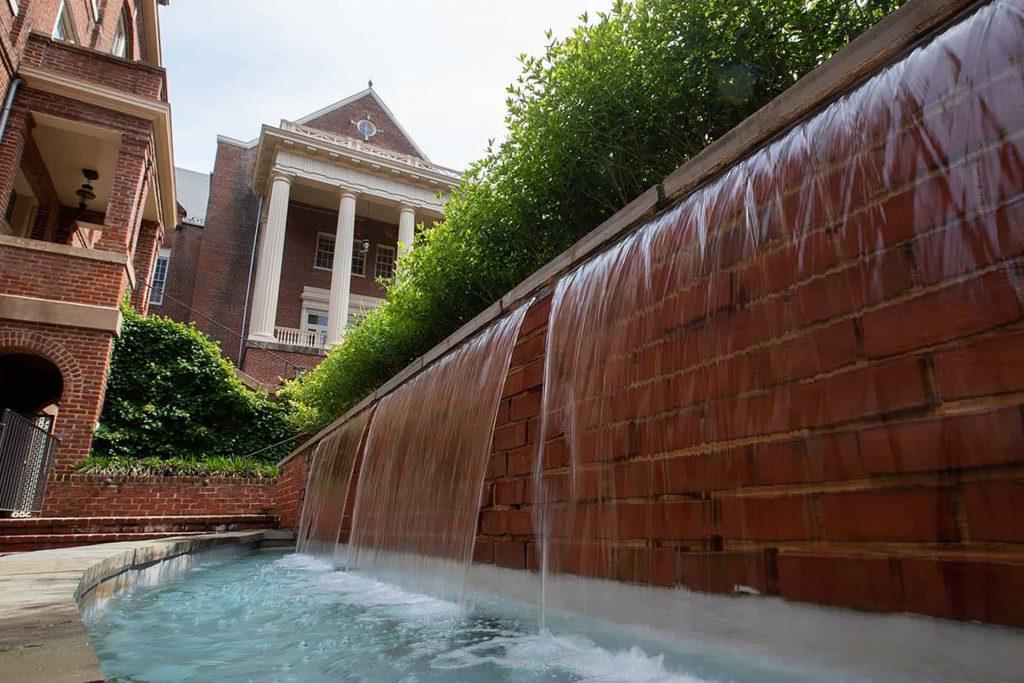 Cheatham Dining Hall fountain at Randolph College